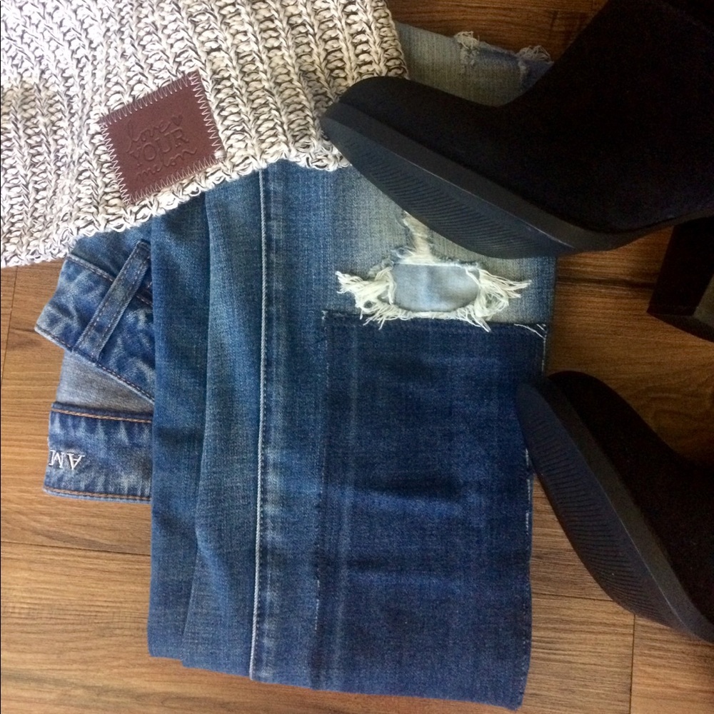 Patchwork Dark Wash Aeo Jegging - image 2